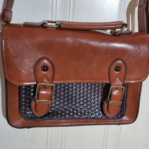Brown Buckle Satchel Crossbody Purse